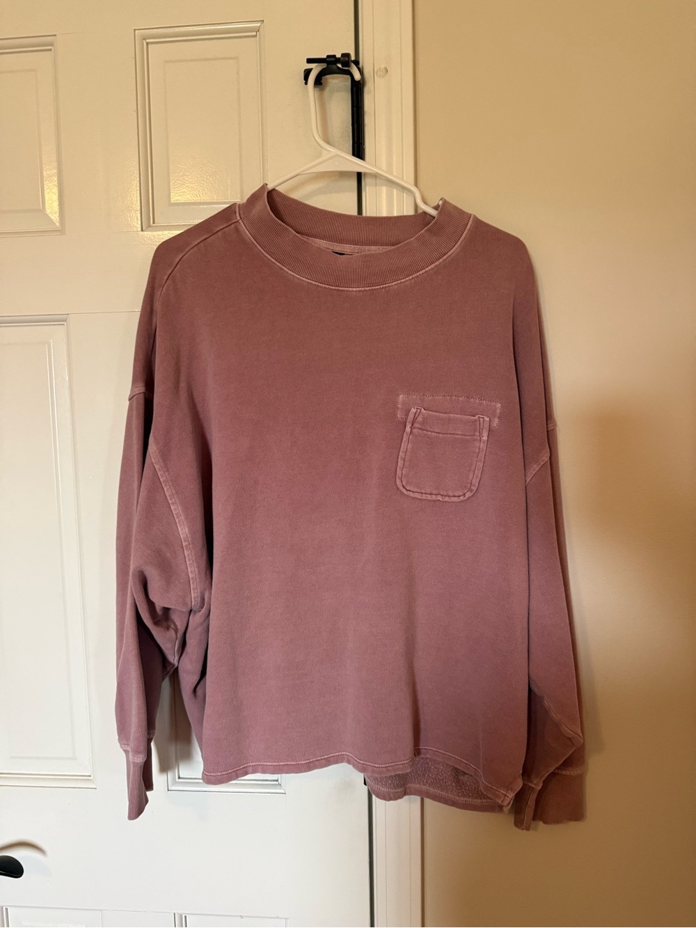 Old Navy Mauve Crewneck Sweater with Chest Pocket
